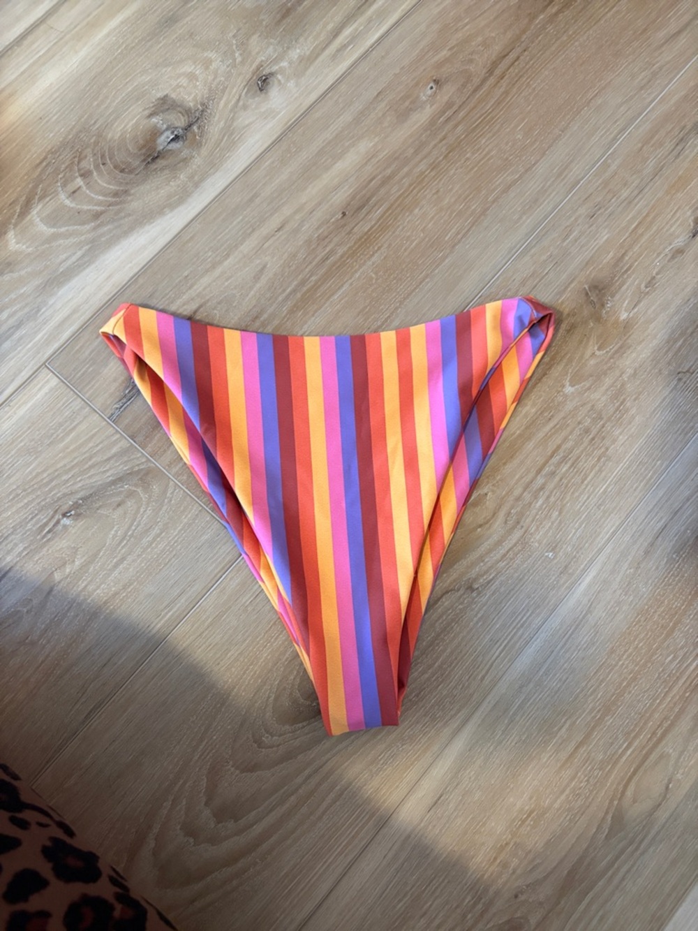 Skatie Multicolor Striped Bikini Bottoms - Orange, Pink, Purple, Red